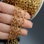 Цепочка овальная 6х8мм нержавеющая сталь позолота, 50см