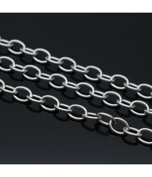 Цепочка овальная 6х8мм нержавеющая сталь, 50см