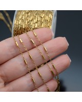 Цепочка якорная Цилиндр нержавеющая сталь позолота, 50 см