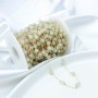 Gold Plated Stainless Steel Chain with natural stones 4-5mm, 50cm