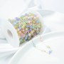 Цепочка стальная с натуральным камнем 4-5мм, отрезок 50см