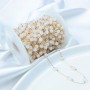 Gold Plated Stainless Steel Chain with natural stones 4-5mm, 50cm