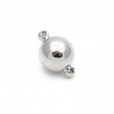 304 Stainless Steel Round Magnetic Clasps with Loops 10mm, 1 pcs
