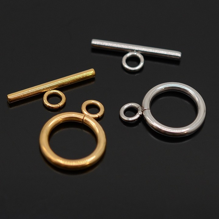 304 Stainless Steel Ring Toggle Clasps 14mm, 1 pcs