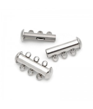 Cierre de tubo 3 filas acero inoxidable, 1 pieza