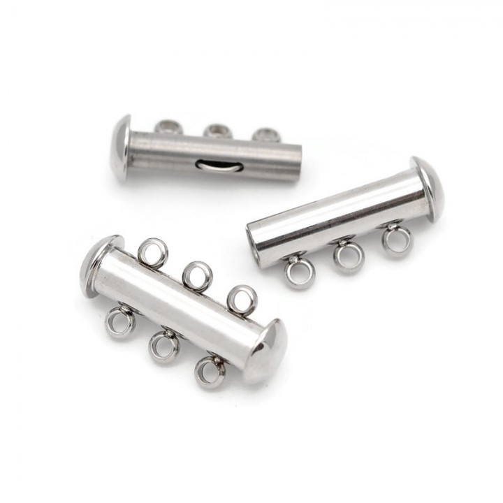 Замок слайдер на 3 нити нержавеющая сталь, 1 штука