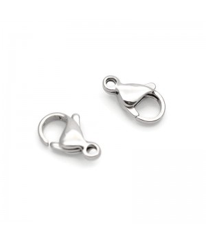 Замочек-лобстер 13мм нержавеющая сталь, 1 штука