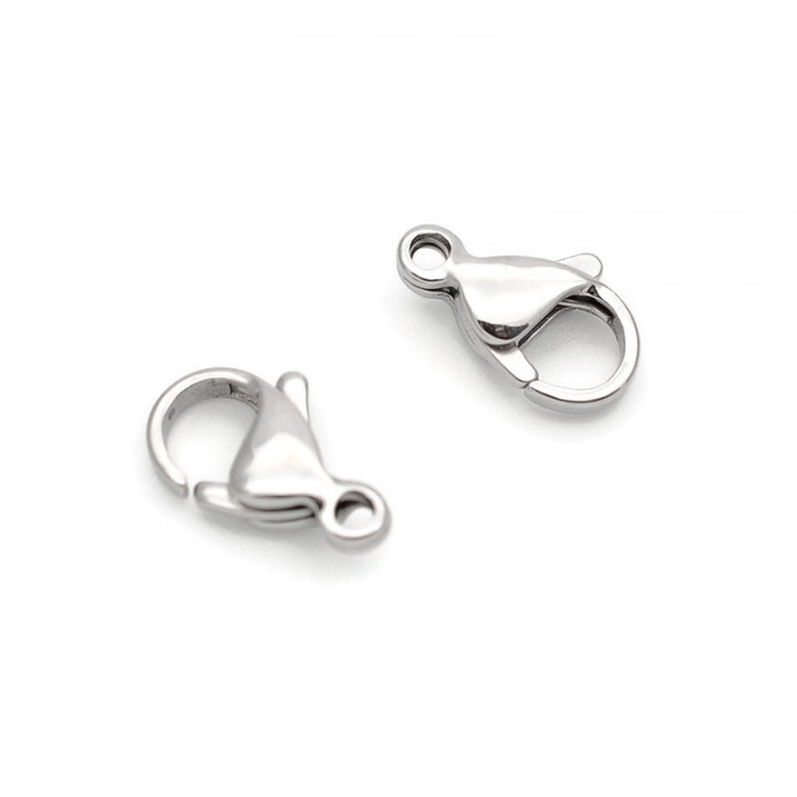 Замочек-лобстер 13мм нержавеющая сталь, 1 штука