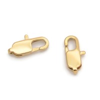 Cierre mosquetón 15mm acero inoxidable dorado, 1 pieza