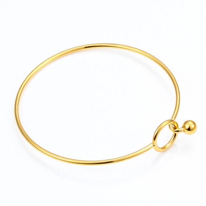 Gold Plated 304 Stainless Steel Bracelet Base 65mm, 1 pcs