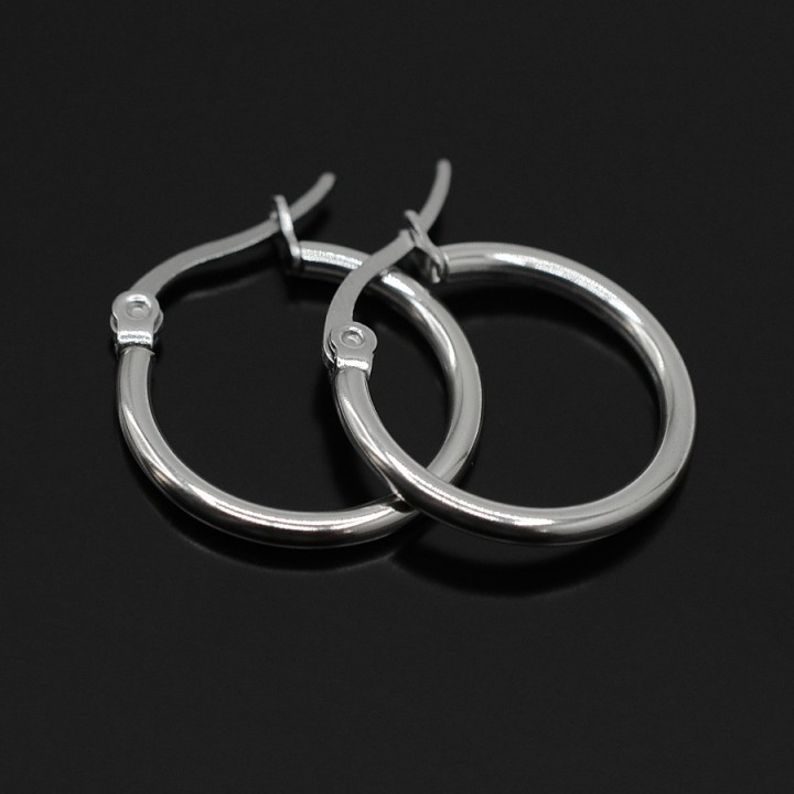 Stainless steel Hoop earrings 20mm, 1pair