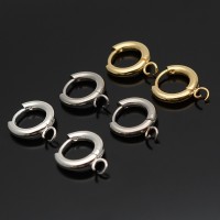 Stainless steel Hoop earrings 13.5mm with open loop, 1pair