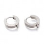 Stainless steel Hoop earrings 14mm with loop, 1pair