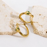 Серьги креолы Змейки 21мм нержавеющая сталь, 1 пара