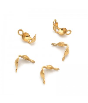 Tapanudos 3mm 2 anillas acero inoxidable dorado, 10 piezas