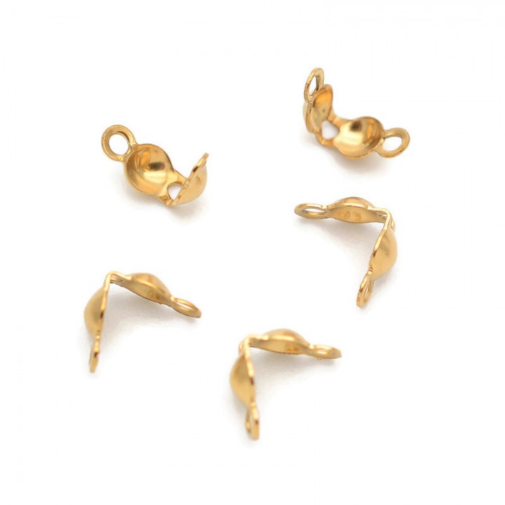 Каллоты 3мм нержавеющая сталь позолота, 10 штук