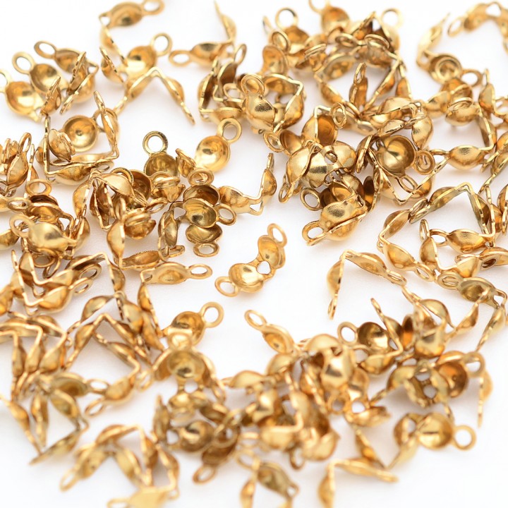 Каллоты 3мм нержавеющая сталь позолота, 50 штук