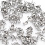 304 Stainless Steel End Tip Cover, Fold Over Crimp Bead, 100 pcs