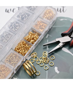 304 Stainless Steel Open Jump Rings, box 930 pcs