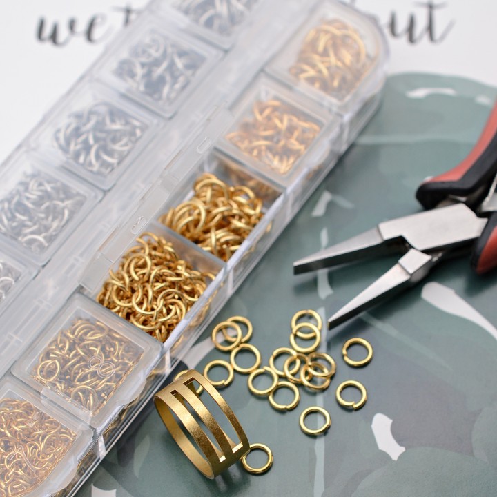 304 Stainless Steel Open Jump Rings, box 930 pcs