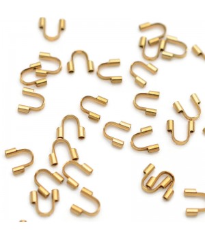Gold Plated Stainless Steel Protectors for Jewelry Wire up to 0.70mm, 10 pcs