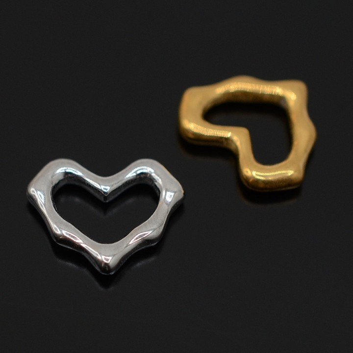 304 Stainless Steel Linking Rings Heart 15mm, 1 pcs