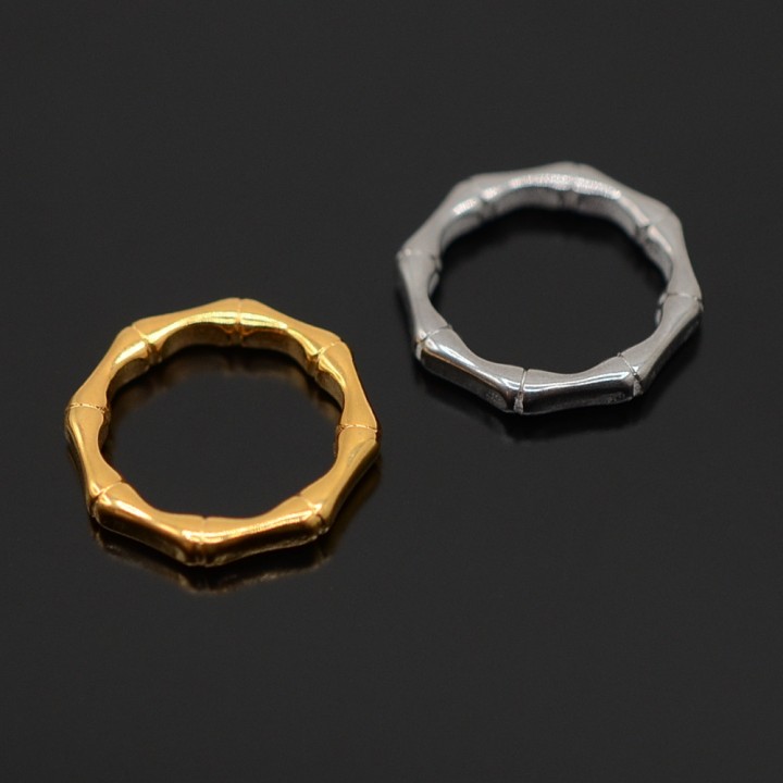 304 Stainless Steel Linking Rings 14mm Bamboo, 1 pcs