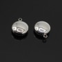 Round charm pendant 10mm stainless steel, 1 piece