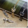 304 Stainless Steel Affectionate Hug Necklaces Pendants Charms, 1 piece