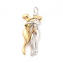 304 Stainless Steel Affectionate Hug Necklaces Pendants Charms, 1 piece