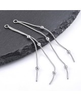 Подвеска Цепочка с шариками 8см нержавеющая сталь, 1 штука