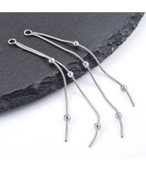 Подвеска Цепочка с шариками 8см нержавеющая сталь, 1 штука