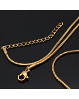 Цепочка Змейка 1.5мм с карабином 45см нержавеющая сталь позолота, 1 штука