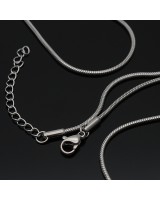 Цепочка Змейка 1.5мм с карабином 45см нержавеющая сталь, 1 штука