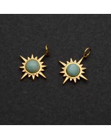 Colgante Estrella Amazonita acero inoxidable, dorado