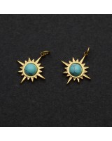 Colgante Estrella Turquesa acero inoxidable, dorado