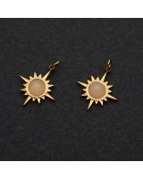 Colgante Estrella Ágata acero inoxidable, dorado