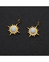 Colgante Estrella Ágata blanca acero inoxidable, dorado