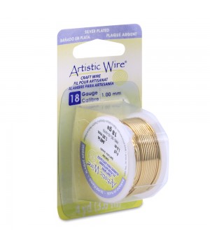 Alambre "Artistic Wire" con baño de plata calibre 18Ga(1.00mm) color Oro 3.6 metros
