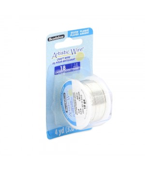 Alambre "Artistic Wire" con baño de plata calibre 18Ga(1.00mm) 3.6 metros