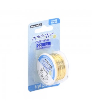 Alambre "Artistic Wire" con baño de plata calibre 20Ga(0.81mm) color Oro 5.5 metros