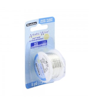 Alambre "Artistic Wire" con baño de plata calibre 22Ga(0.64mm) 7.3 metros