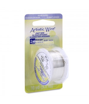 Alambre "Artistic Wire" con baño de plata calibre 24 Ga(0.51mm) 9.1 metros