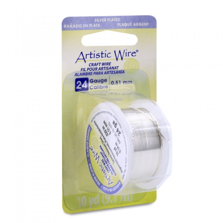 Проволока Artistic Wire 24 Ga(0.51мм) Non-Tarnish Silver катушка 9.1м