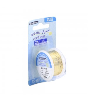 Alambre "Artistic Wire" con baño de plata calibre 26 Ga(0.41mm) color Oro 13.7 metros