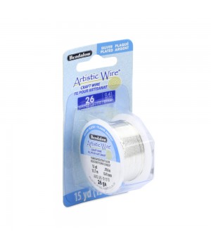 Alambre "Artistic Wire" con baño de plata calibre 26 Ga(0.41mm) 13.7 metros