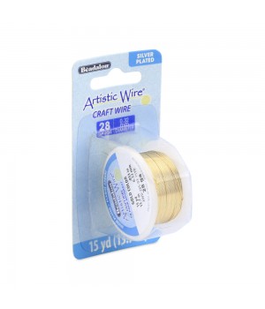 Alambre "Artistic Wire" con baño de plata calibre 28 Ga(0.32mm) color Oro 13.7 metros