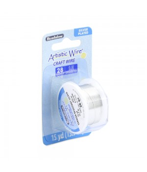 Alambre "Artistic Wire" con baño de plata calibre 28 Ga(0.32mm) 13.7 metros