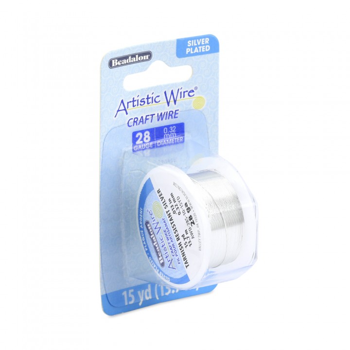 Проволока Artistic Wire 28 Ga(0.32мм) Non-Tarnish Silver катушка 13.7м
