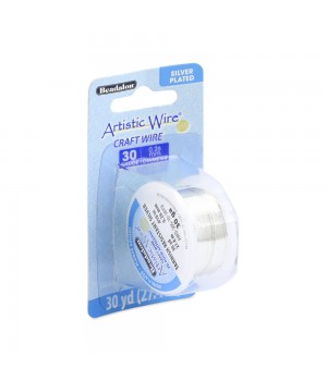 Alambre "Artistic Wire" con baño de plata calibre 30 Ga(0.26mm) 27.4 metros